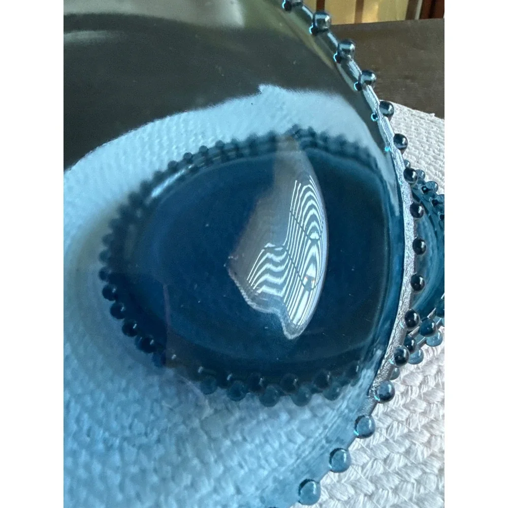 Candlewick Salad Luncheon Plate Set of 6‎ MCM Teal Blue 8